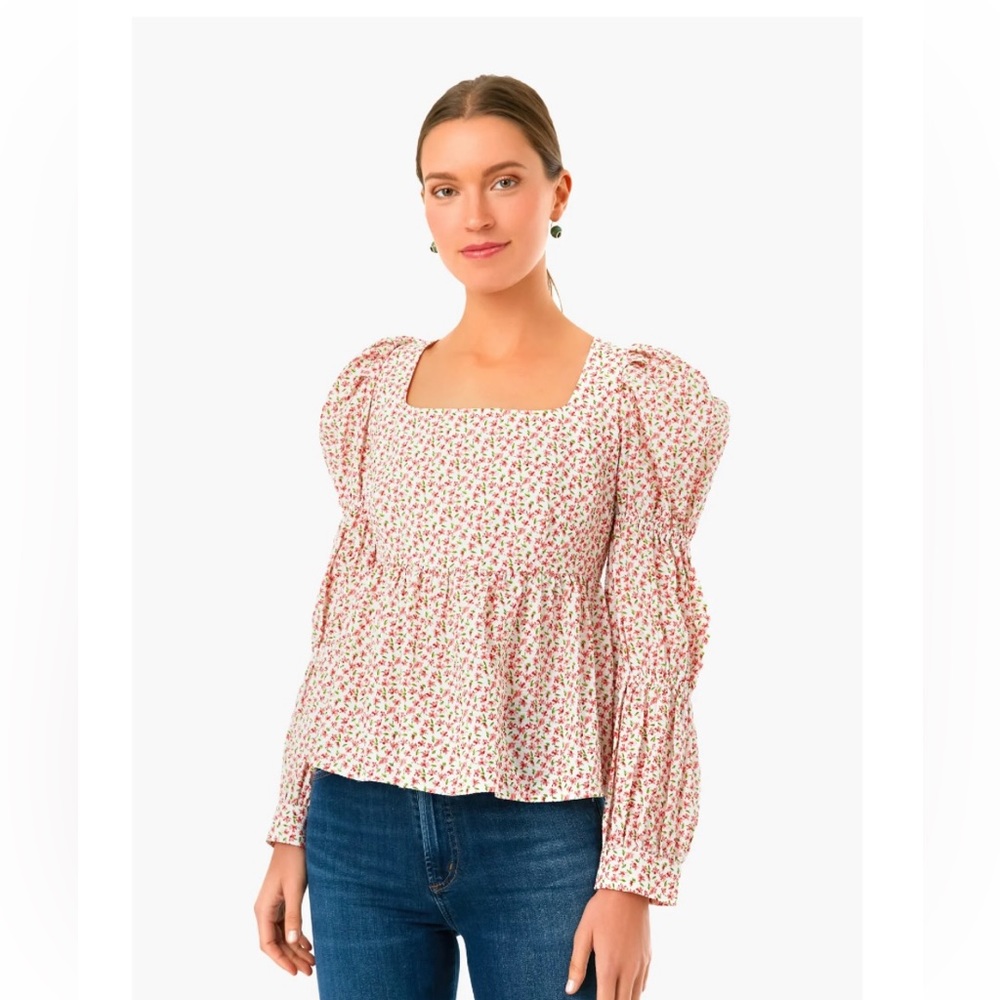 Tuckernuck floral peplum blouse